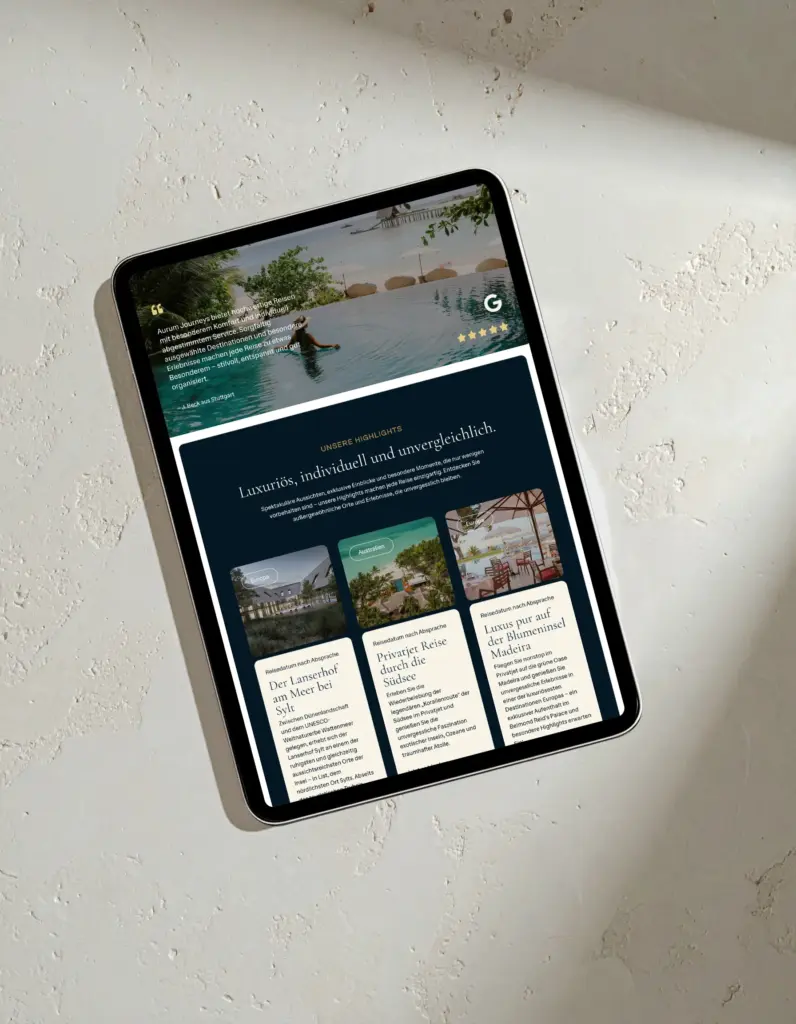 Aurum Journey ist ein Kunde, der sich eine Website erstellen lassen hat